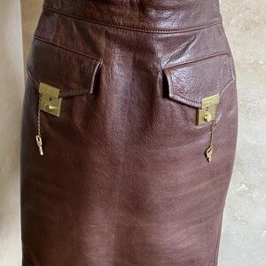 Vintage Designer Moschino Leather Skirt size Italian 38/US 4